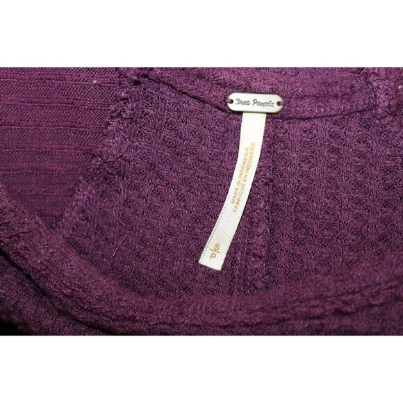 Free People Purple Long Sleeve High Low Top S - Picture 5 of 5